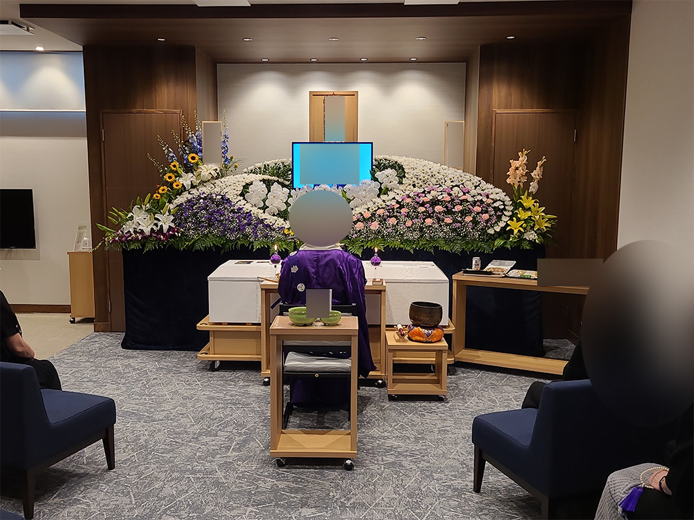 2023年5月17日 熊取ホール 1日葬 ハイグレードプラン 親族7名 仏式 檀波羅斎場入場