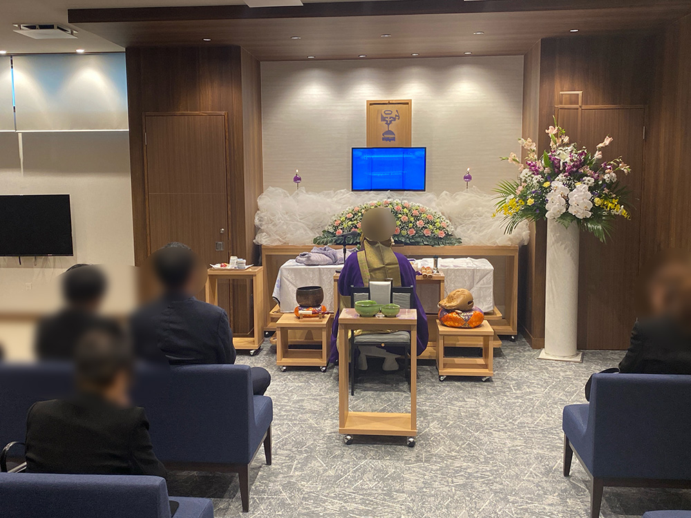 2024年1月4日 熊取ホール 1日葬 親族11名 仏式 檀波羅斎場